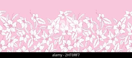 Lovely hand drawn cherry blossoms seamless pattern, sakura background, great for textiles, banners, wallpapers, wrapping - vector design Stock Vector
