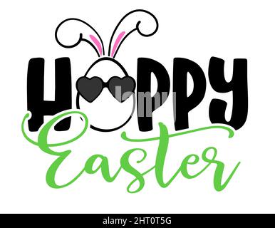 Hoppy Easter - hand drawn modern calligraphy design vector illustration. Perfect for advertising, poster, announcement or greeting card. Beautiful Let Stock Vector