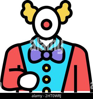 clown amusement park worker color icon vector illustration Stock Vector ...
