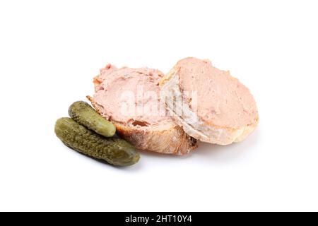 Appetizers with pate isolated on white background Stock Photo