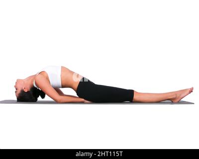 Athletic young woman doing lower body sport exercise, stretching