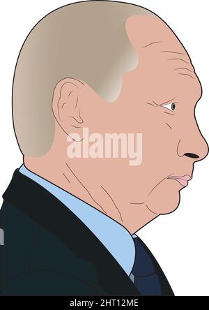 Vladimir Vladimirovich Putin President of Russia 2022 Stock Vector