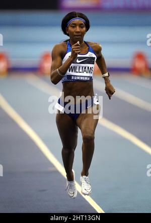 Bianca Williams wins the Women's 60m Final on day one of the Microplus