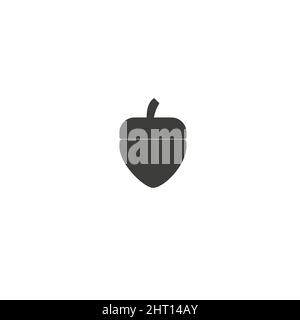 Acorn, oak nut, seed. Made in cartoon flat style. Vector illustration Stock Vector
