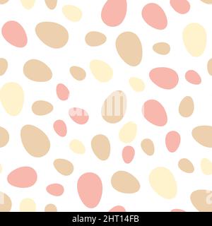 Happy Easter seamless pattern with colorful eggs on white background. Polka dots design for card, postcard, wallpaper, posters. Vector stock Stock Vector