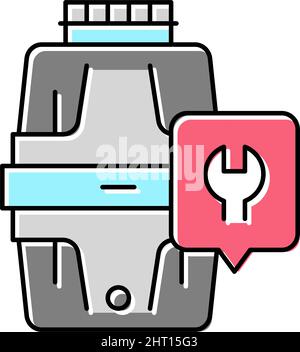 garbage disposal repair color icon vector illustration Stock Vector