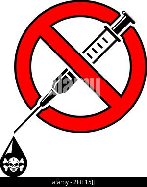 Anti-Vaccine Protest and Mandatory Immunization Refusal. Vector on transparent background Stock Vector