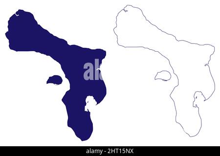 Bonaire island (Kingdom of the Netherlands, Netherlands Antilles, Cenrtal America, Caribbean islands) map vector illustration, scribble sketch Boneiru Stock Vector