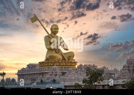 Ramanuja statue, Statue of Equality, Muchintal, Hyderabad, Telengana, India Stock Photo