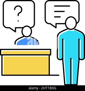 employee reporting boss color icon vector illustration Stock Vector ...