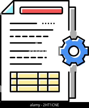 audit of operational processes and internal control systems color icon vector illustration Stock Vector