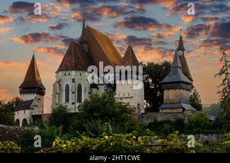 The historic castle church of Biertan in Romania Stock Photo