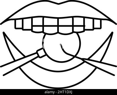 Tooth braces process icon. Outline tooth braces process vector icon ...