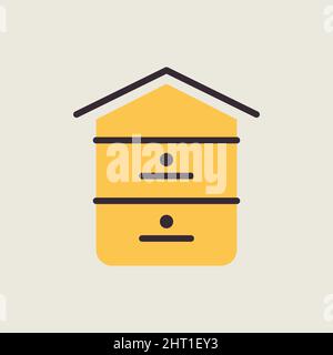 Beehive flat icon. Farm animal sign. Graph symbol for your web site design, logo, app, UI. Vector illustration Stock Vector