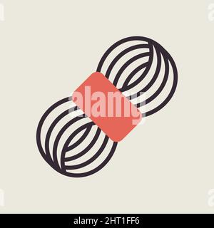 Roll of yarn flat icon. Farm animal sign. Graph symbol for your web site design, logo, app, UI. Vector illustration Stock Vector