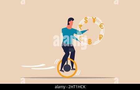 Allocation investment and financial expertise digital banking. Gold fund professional management vector illustration concept. Balance capital budget a Stock Vector