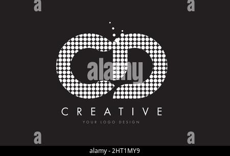 CD C D Dots Letter Logo Design White Magenta Bubble Circles and Swoosh Stock Vector