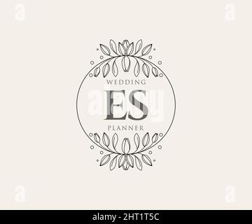 Es initials letter wedding monogram logos Vector Image