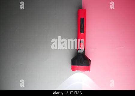 tourch light on black background top view  Stock Photo