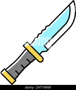 knife diver color icon vector illustration sign Stock Vector