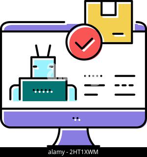 automatical order acceptance color icon vector illustration Stock ...