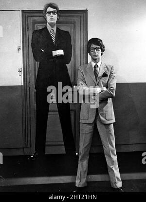 Yves saint laurent suit Black and White Stock Photos
