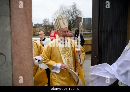 The Most Reverend William Nolan after he was installed as the new Roman Catholic Archbishop of Glasgow during his enthronement ceremony at St Andrew's Cathedral, Glasgow. Picture date: Saturday February 26, 2022. Stock Photo