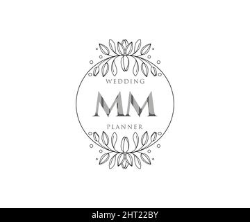 MM Initials letter Wedding monogram logos template, hand drawn modern  minimalistic and floral templates for Invitation cards, Save the Date,  elegant identity. 16801826 Vector Art at Vecteezy