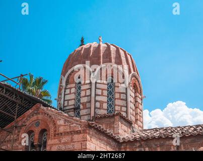 Low angle shot of church of Saint Catherine against a  in Plaka district, Athens, Greece Stock Photo