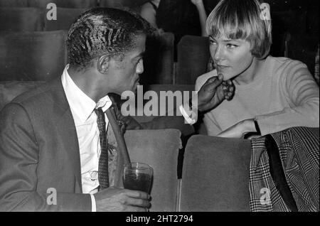 Sammy Davis Jnr. with his wife May Britt rehearsing for the 1966 Royal Variety Show. 14th November 1966. 1966-2977-RollA Stock Photo