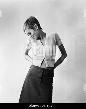 Twiggy - (born Leslie Hornby, and married name Leslie Lawson). Pictured in this October 1966 shoot for The Mirror and Herald, by Ron Burton. Twiggy was discovered in 1966  Picture taken 28th October 1966 Stock Photo