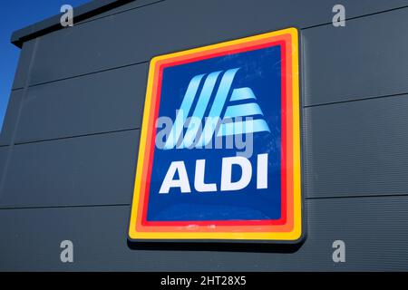 aldi supermarket branch in ramsgate town,east kent,uk february 2022 Stock Photo