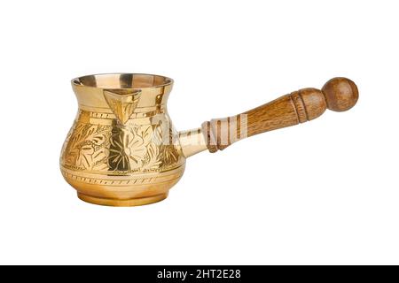 Cezve isolated on white background, coffee Turk Stock Photo