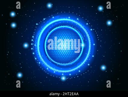 graphics design Hitech style technology cycle circle glow vector illustration Stock Vector