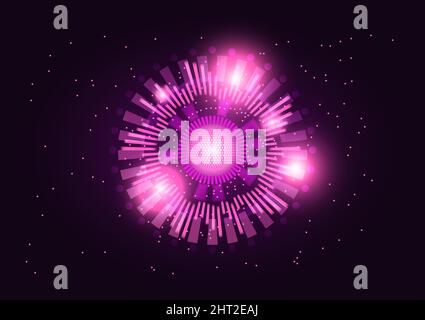 graphics design Hitech technology circle style glow network technology futuristic vector illustration Stock Vector