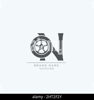 letter N tire logo design vector icon Stock Vector