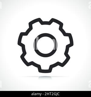 gear or cog wheel thin line icon Stock Vector
