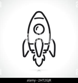 rocket or space ship thin line icon Stock Vector