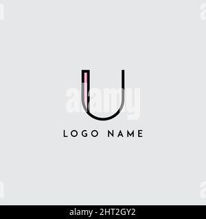 Colorful minimal initial letter U logo icon Stock Vector