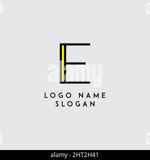 Colorful minimal initial letter E logo icon Stock Vector