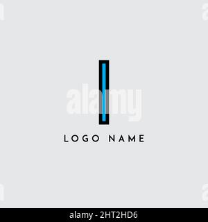 Colorful minimal initial letter I logo icon Stock Vector