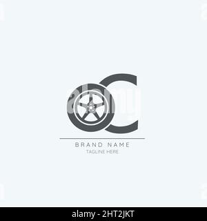 letter C tire logo design vector icon Stock Vector