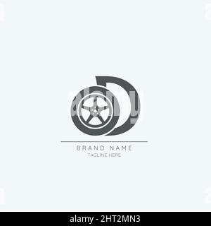 letter D tire logo design vector icon Stock Vector