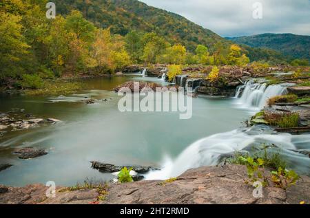 Beautiful shot of the Sandstone Falls in West Virginia Stock Photo