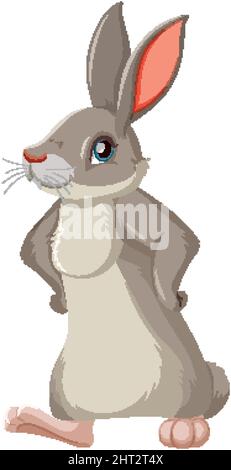 Cute rabbit standing alone illustration Stock Vector