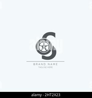 letter S tire logo design vector icon Stock Vector