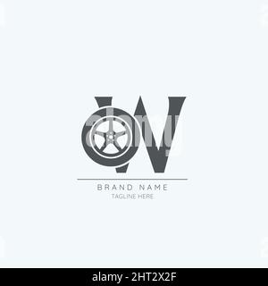 letter W tire logo design vector icon Stock Vector