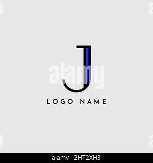 Colorful minimal initial letter J logo icon Stock Vector