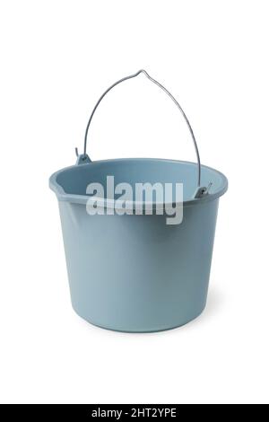 Plastic bucket closeup isolated on white background Stock Photo