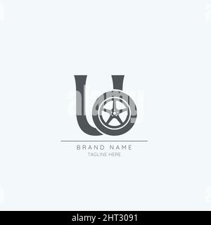letter U tire logo design vector icon Stock Vector